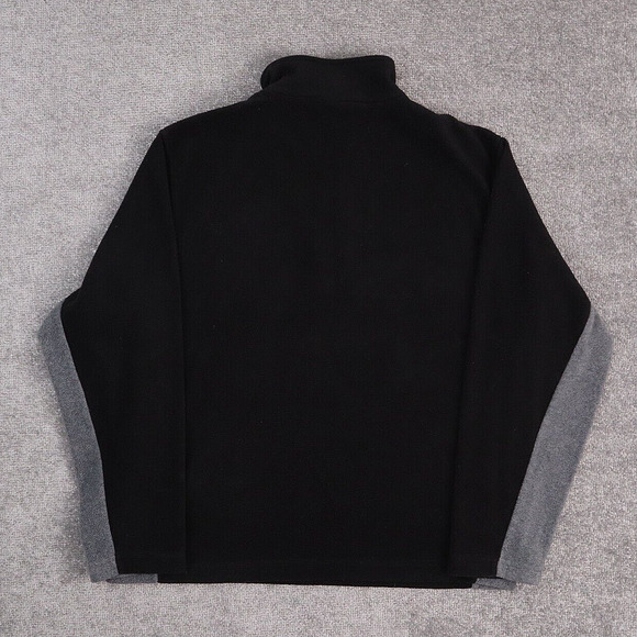 Y2K Nautica XL Black & Gray Long Sleeve 1/4 Zip Fleece Pullover Sweatshirt - Picture 2 of 9